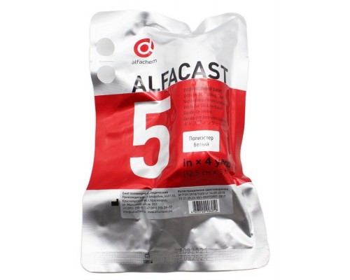 Бинт Alfacast полимерный белый 12,5см*3,6м 1шт