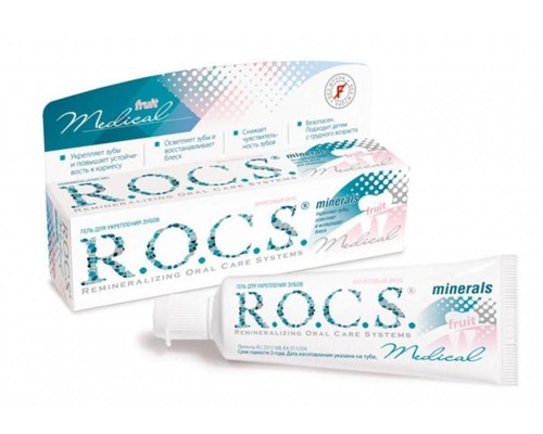 R.O.C.S Medical Minerals Fruit Гель для укрепления зубов  с фруктовым вкусом, 45 г