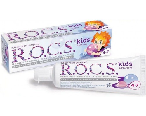 R.O.C.S kids зубная паста Бабл гам со вкусом жевательной резинки, 45 г