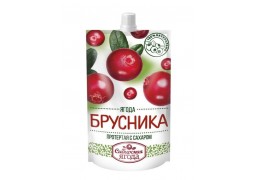 Протертая брусника на сахаре Сибирская ягода дой-пак 280гр
