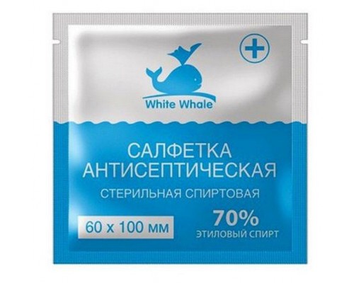 Салфетка спиртовая White whale антисептическая стерильная 60 х 100мм №1