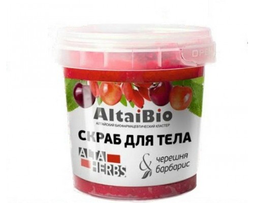 AltaiBio скраб для тела черешня и барбарис 230г