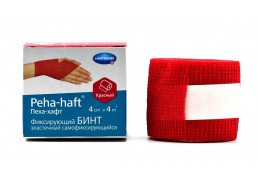Бинт peha-haft эластичный самофиксирующийся красный, 4м*4см