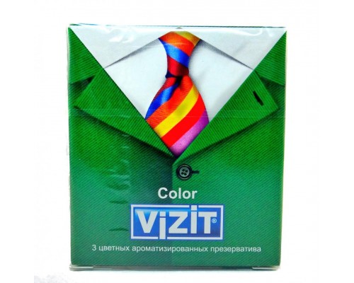Презерватив vizit №3 (color) цветные ароматизированные