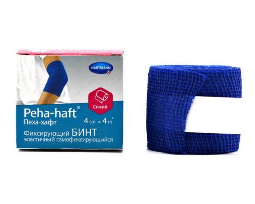 Бинт peha-haft эластичный самофиксирующийся синий, 4м*4см