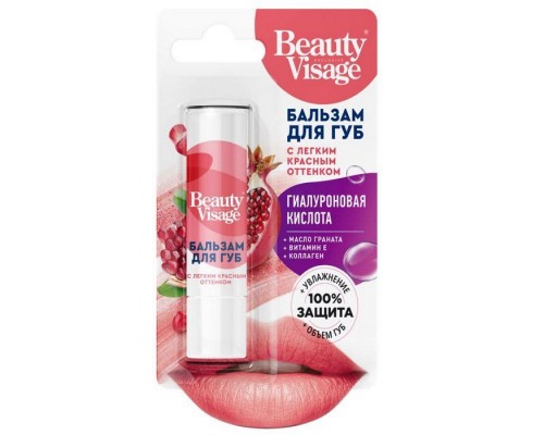 Beauty Visage Бальзам для губ с оттенком с легким красным оттенком 3,6г