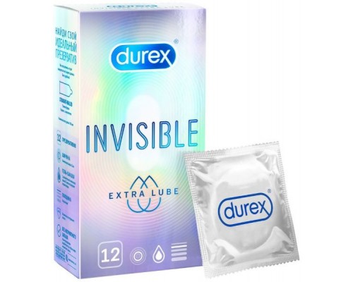 Презерватив Дюрекс Invisible Extra Lube №12