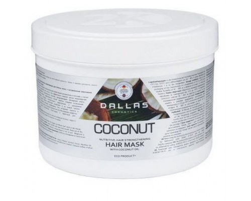 Даллас coconut маска укрепляющая для блеска волос с кокосовым маслом 500 мл