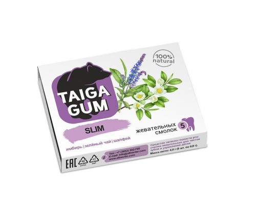 Смолка жевательная Taiga Gum Слим Алтайский нектар 5шт