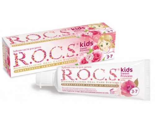 Зубная паста для детей 3-7 лет Рокс кидс sweet princess с ароматом розы 45 г