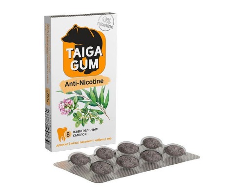 Смолка жевательная Taiga Gum против курения Алтайский Нектар 8шт