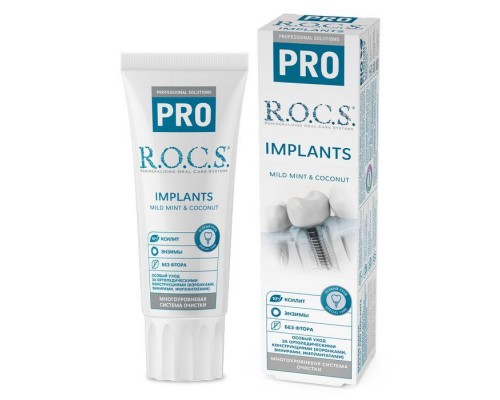 Рокс pro зубная паста Implants 74гр