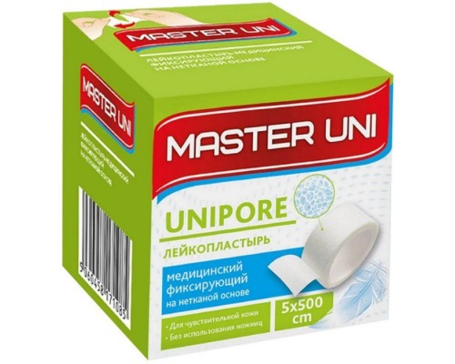 Лейкопластырь фиксирующий Master Uni Unipore 5*500 нетканая основа