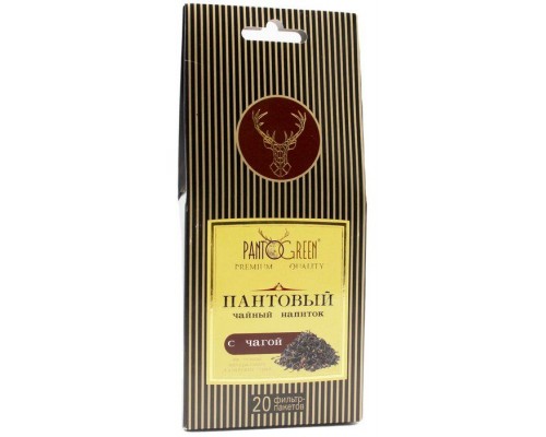 Чай травяной Пантовый с чагой Pantogreen 20 фильтр-пакетов