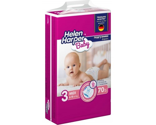 Подгузники детские Helеn Harper Baby Midi 4-9 кг, 70 шт