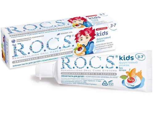 R.O.C.S. kids Зубная паста Фруктовый рожок со вкусом мороженого, 45 г