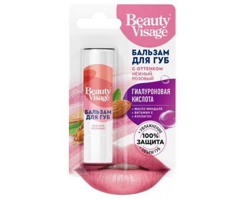 Beauty Visage Бальзам для губ с оттенком нежный розовый 3,6г