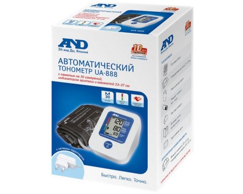 Тонометр AND UA-888 AC автоматический с адаптером (манжета 23-37см)