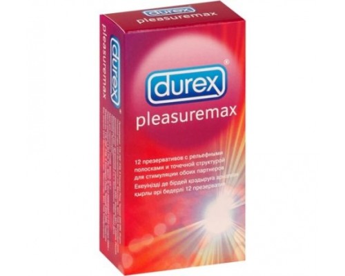Презерватив durex №12 (pan) (pleasuremax) с рельефными полосками и точками