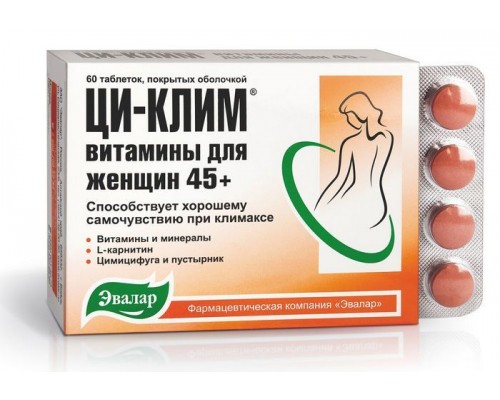 Ци-клим витамины для женщин 45+эвалар 60 таблеток