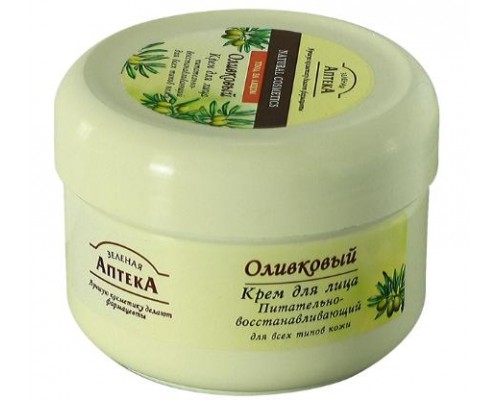 Зеленая аптека крем для лица питательно-восстанавливающий оливковый 200мл