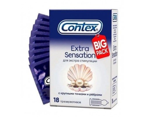 Презерватив Contex Extra Sensation с крупными точками и ребрами №18