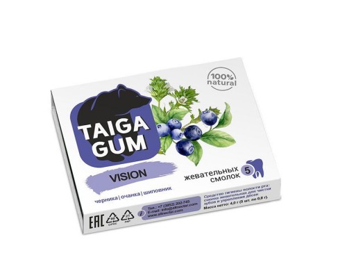 Смолка жевательная Taiga Gum для глаз Алтайский нектар 5шт
